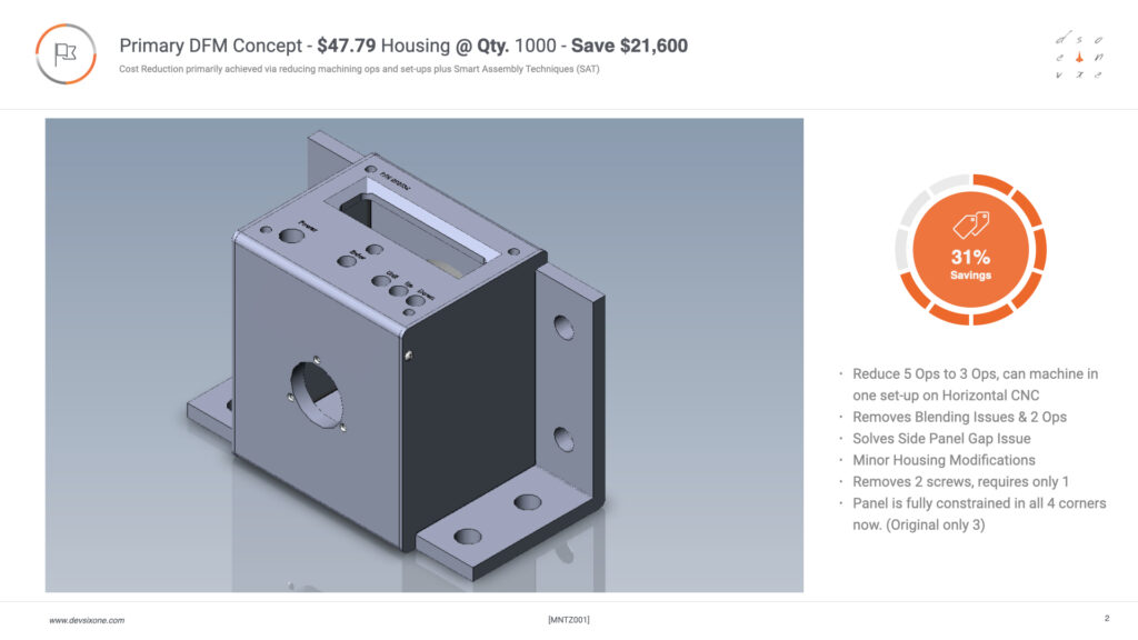 DFM Summary Example For CNC Machining, Sheet metal and Assembly